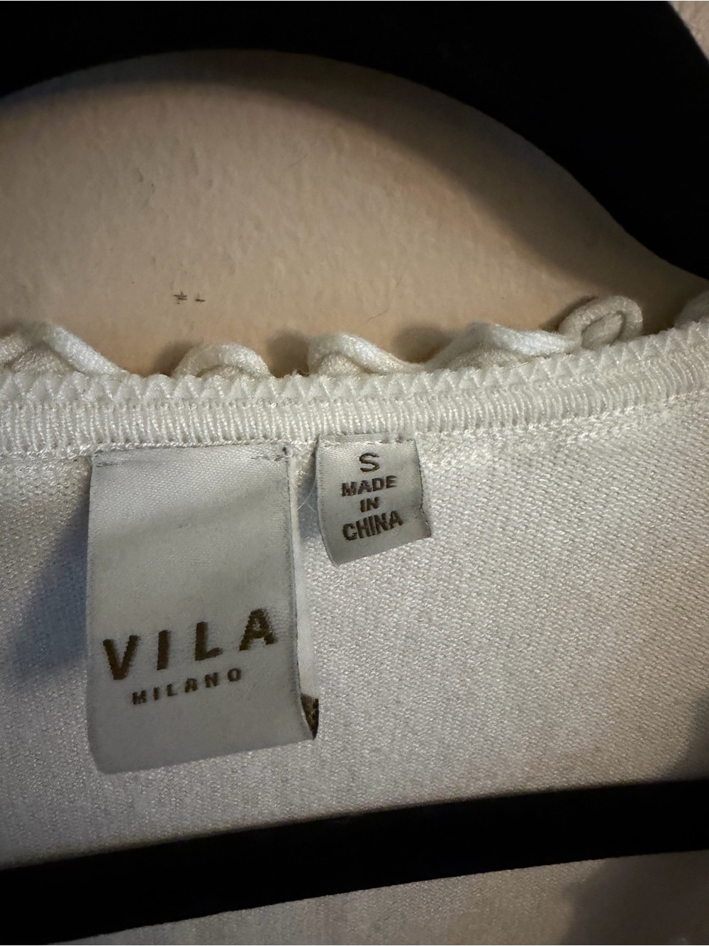 VILA Cream Ruffle-Trim Knit Top - Picture 3 of 4